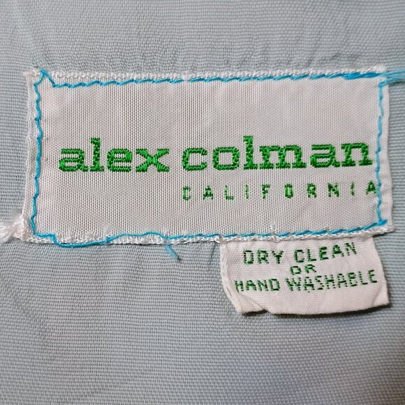 GUC: Vintage 60s Alex Colman Blue Mod Floral Shift Dress Size see desc - Picture 4 of 9